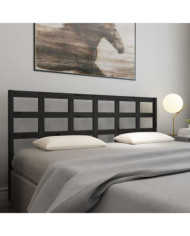 Tête de lit Noir 205,5x4x100 cm Bois massif de pin | Mobilier & Déco