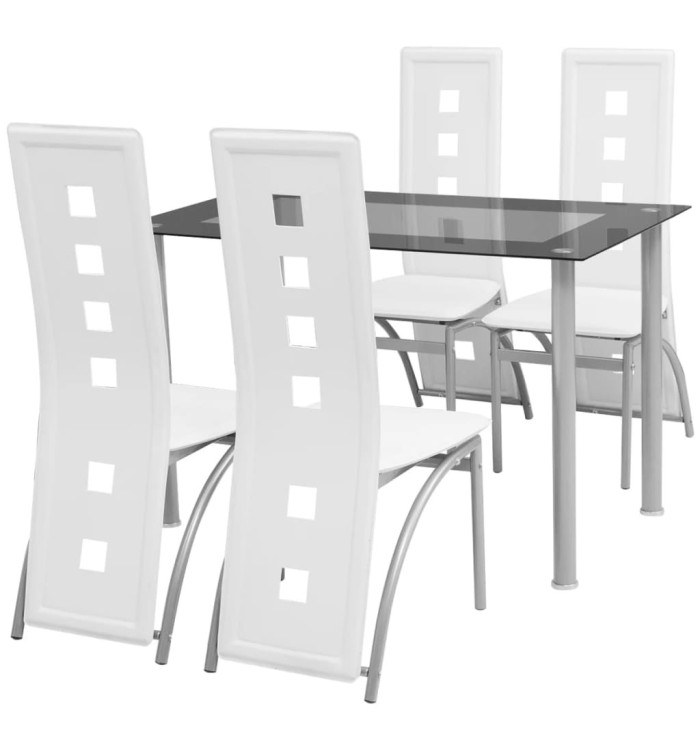 Ensemble à dîner cinq pièces Blanc | Mobilier & Déco