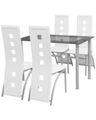 Ensemble à dîner cinq pièces Blanc | Mobilier & Déco