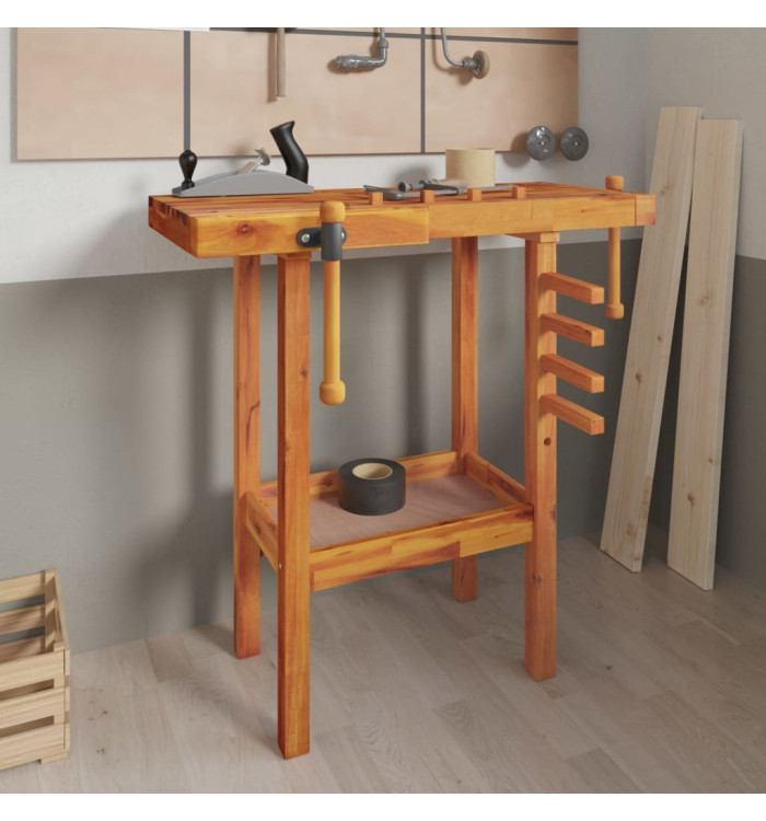 Établi avec étaux 92x48x83 cm Bois massif d'acacia | Mobilier & Déco