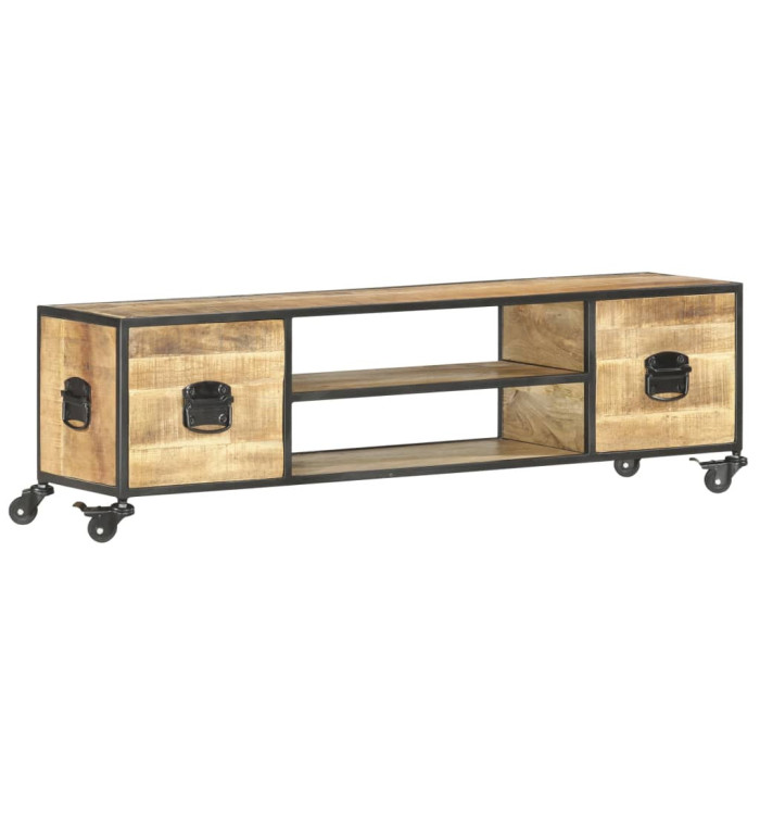 Meuble TV 130x30x39 cm Bois massif de manguier | Mobilier & Déco