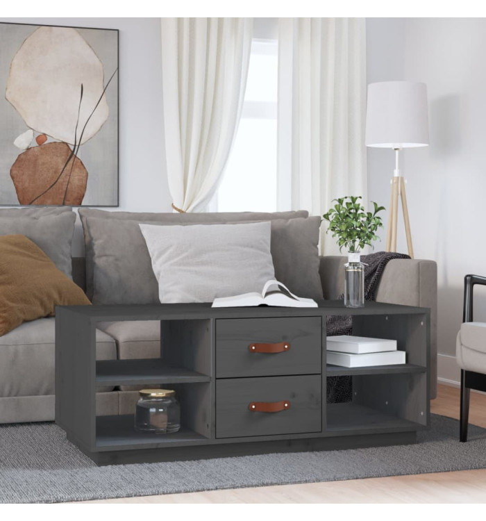 Table basse Gris 100x50x41 cm Bois massif de pin | Mobilier & Déco
