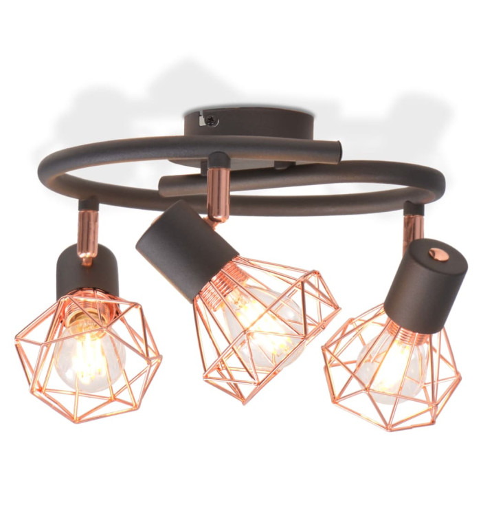 Plafonnier avec 3 ampoules LED à filament 12 W | Mobilier & Déco