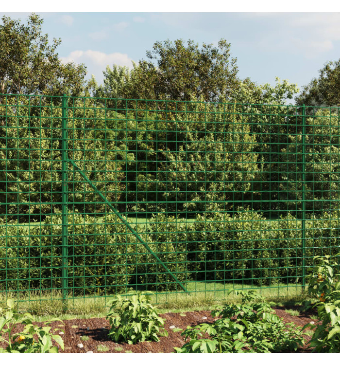 Clôture en treillis métallique vert 2x10 m acier galvanisé | Mobilier & Déco