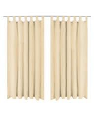 Rideau occultant avec boucles 2 pcs 140 x 245 cm Beige | Mobilier & Déco