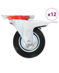 12 pcs Roulettes pivotantes 100 mm | Mobilier & Déco