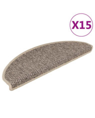 Tapis d'escalier autocollants 15 pcs 65x21x4 cm Beige foncé | Mobilier & Déco