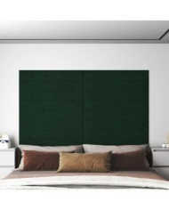 Panneaux muraux 12 pcs Vert foncé 90x15 cm Velours 1,62 m² | Mobilier & Déco
