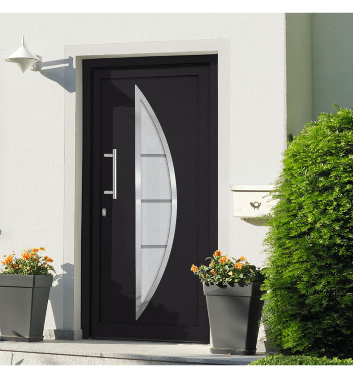 Porte d'entrée Anthracite 98x208 cm | Mobilier & Déco