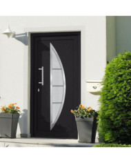 Porte d'entrée Anthracite 98x208 cm | Mobilier & Déco