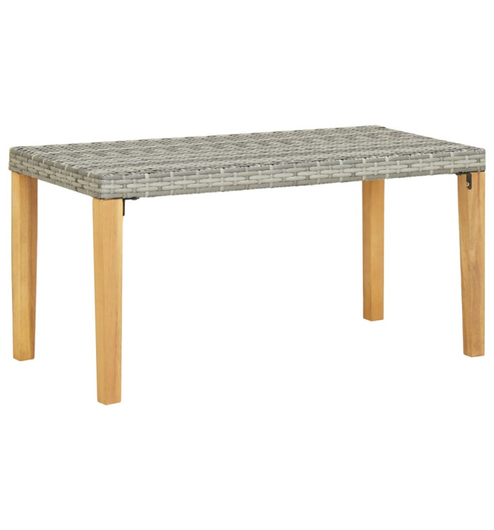 Banc de jardin 120 cm Gris Résine tressée et bois d'acacia | Mobilier & Déco