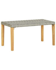 Banc de jardin 120 cm Gris Résine tressée et bois d'acacia | Mobilier & Déco