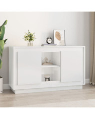 Buffet blanc brillant 102x35x60 cm bois d'ingénierie | Mobilier & Déco