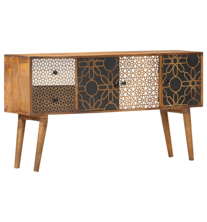 Buffet avec motif imprimé 130x30x70 cm Bois de manguier massif | Mobilier & Déco