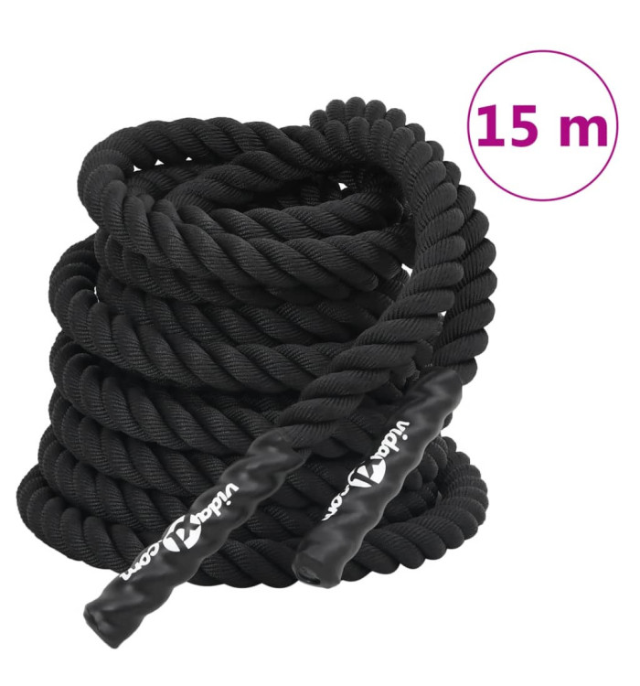 Corde de combat noir 15 m 11 kg polyester | Mobilier & Déco