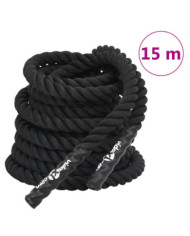 Corde de combat noir 15 m 11 kg polyester | Mobilier & Déco