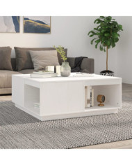 Table basse Blanc 100x101x40,5 cm Bois massif de pin | Mobilier & Déco