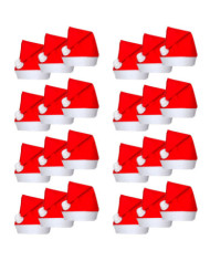 Bonnets de Père Noël 24 pcs | Mobilier & Déco