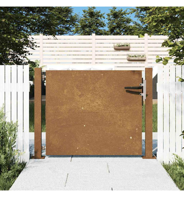 Portail de jardin 105x80 cm acier corten | Mobilier & Déco