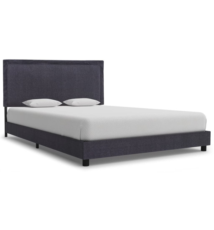 Cadre de lit sans matelas gris foncé tissu 140x200 cm | Mobilier & Déco