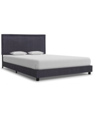 Cadre de lit sans matelas gris foncé tissu 140x200 cm | Mobilier & Déco