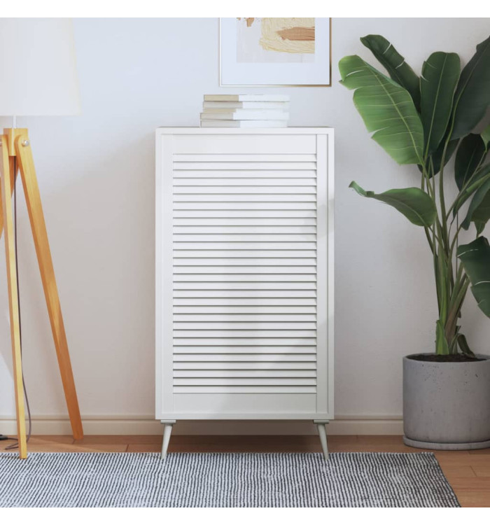 Porte d'armoire à persiennes blanc 99,3x59,4 cm pin massif | Mobilier & Déco