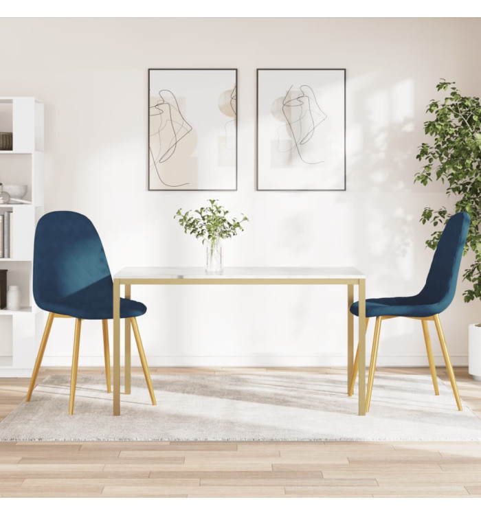 Chaises à manger lot de 2 Bleu Velours | Mobilier & Déco