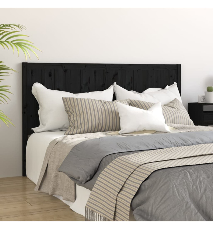 Tête de lit Noir 125,5x4x100 cm Bois massif de pin | Mobilier & Déco