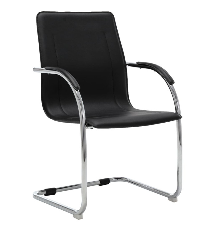 Chaise de bureau cantilever Noir Similicuir | Mobilier & Déco