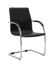 Chaise de bureau cantilever Noir Similicuir | Mobilier & Déco