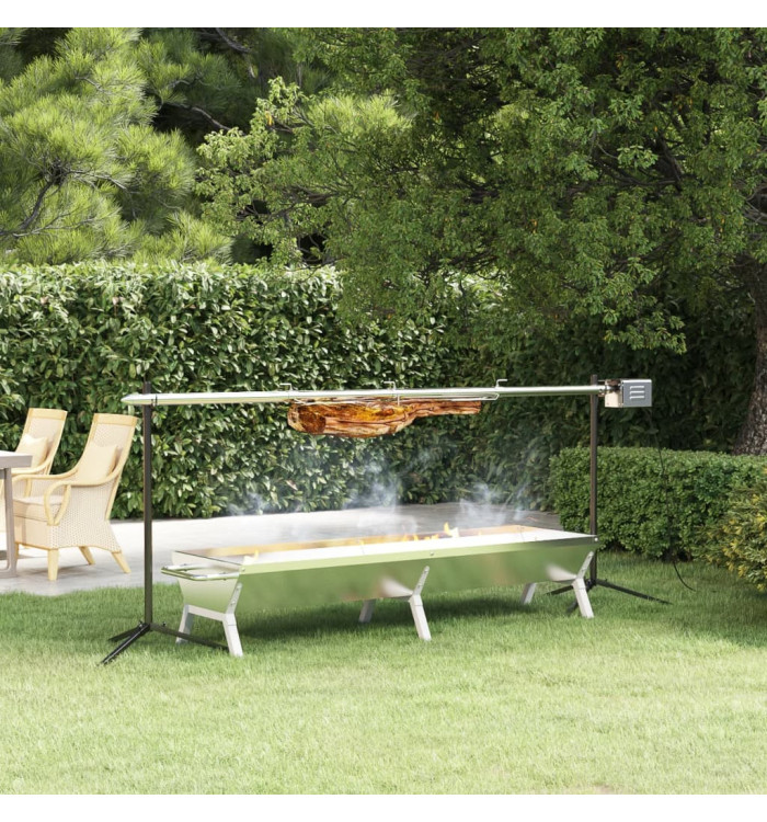 Plateau pour barbecue Argenté 158x42x31 cm Acier inoxydable | Mobilier & Déco