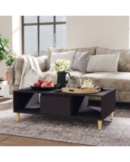 Table basse gris 103,5x60x35 cm bois d'ingénierie | Mobilier & Déco