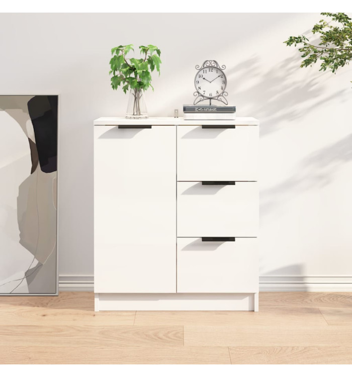 Buffet Blanc brillant 60x30x70 cm Bois d'ingénierie | Mobilier & Déco