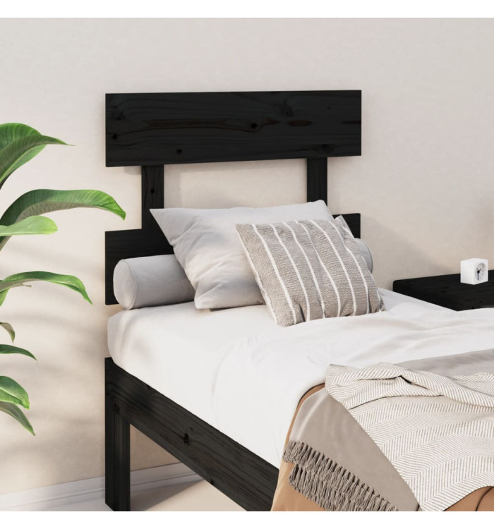 Tête de lit Noir 78,5x3x81 cm Bois massif de pin | Mobilier & Déco