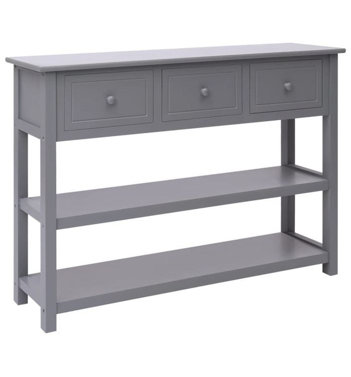 Buffet Gris 108x30x76 cm Bois de Paulownia massif | Mobilier & Déco