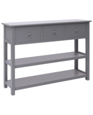 Buffet Gris 108x30x76 cm Bois de Paulownia massif | Mobilier & Déco