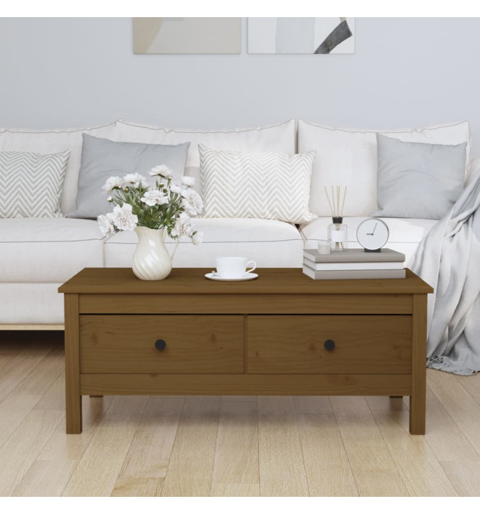 Table basse Marron miel 100x50x40 cm Bois massif de pin | Mobilier & Déco