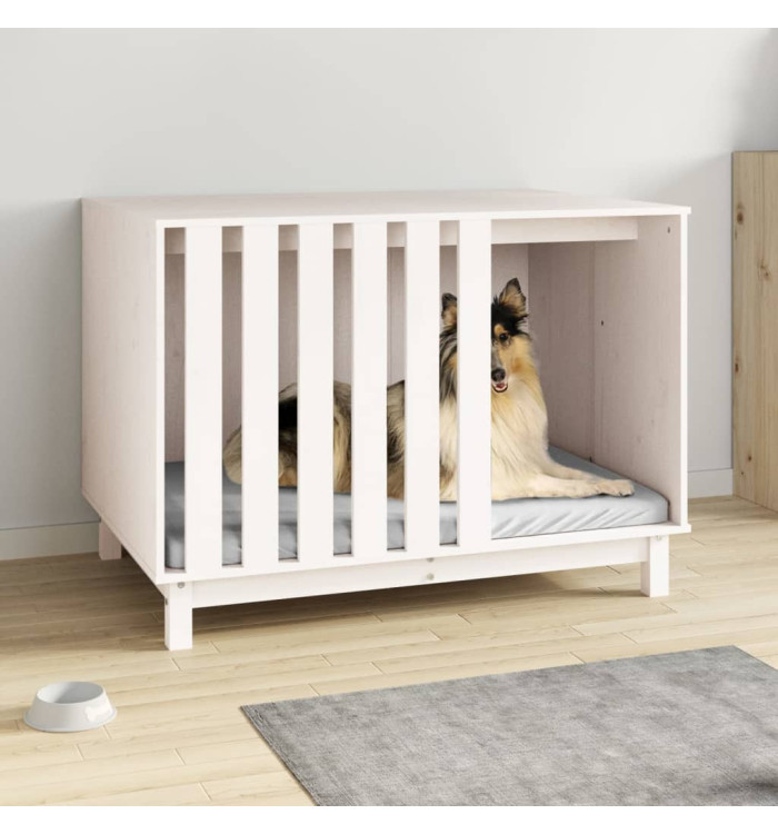 Niche pour chien Blanc 100x70x72 cm Bois de pin massif | Mobilier & Déco