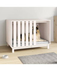 Niche pour chien Blanc 100x70x72 cm Bois de pin massif | Mobilier & Déco