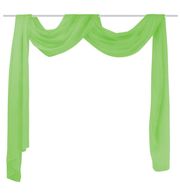 Voilage drapé vert 140 x 600 cm | Mobilier & Déco