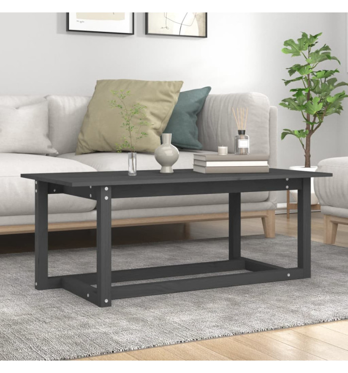 Table basse Gris 110x55x45 cm Bois massif de pin | Mobilier & Déco