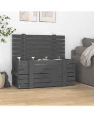 Boîte de rangement Gris 91x40,5x42 cm Bois massif de pin | Mobilier & Déco