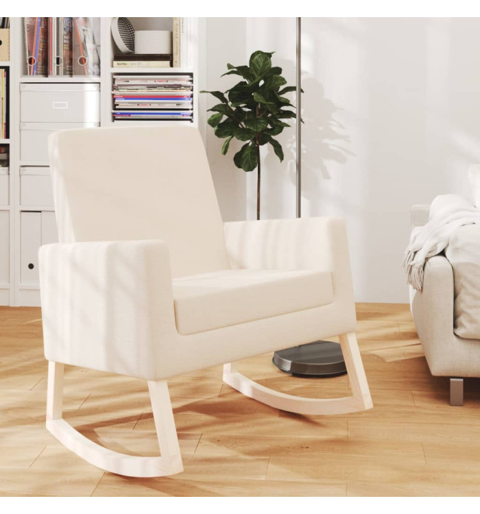 Chaise à bascule Crème Tissu | Mobilier & Déco