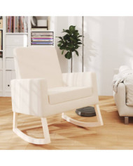 Chaise à bascule Crème Tissu | Mobilier & Déco