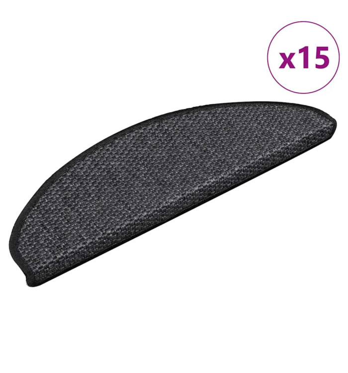 Tapis d'escalier autocollants 15 pcs 65x21x4 cm Anthracite | Mobilier & Déco