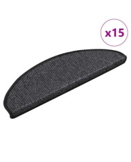 Tapis d'escalier autocollants 15 pcs 65x21x4 cm Anthracite | Mobilier & Déco