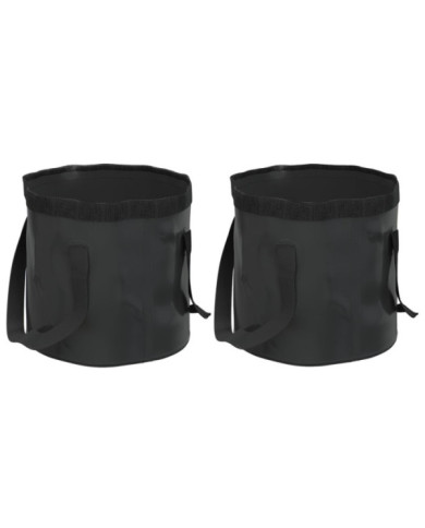 Seaux pliables 2 pcs noir 30 L PVC | Mobilier & Déco