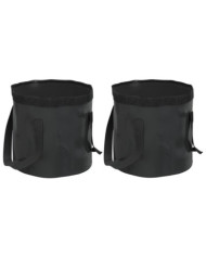 Seaux pliables 2 pcs noir 30 L PVC | Mobilier & Déco