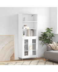 Buffet haut Blanc 69,5x34x180 cm Bois d'ingénierie | Mobilier & Déco