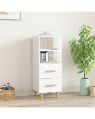 Buffet Blanc brillant 34,5x34x90 cm Bois d'ingénierie | Mobilier & Déco